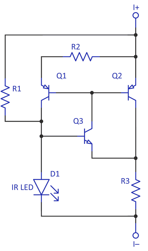 Three-transistor current source covers wide range