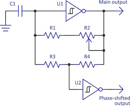 Add phases to simple RC oscillator