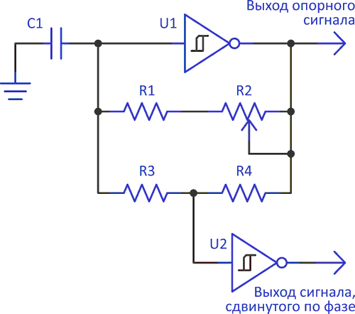 Плавное управление фазой сигнала простого RC генератора