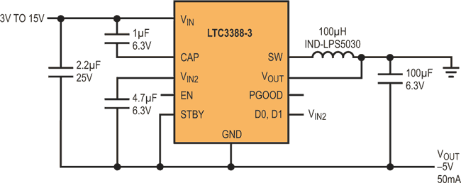 Easy, ±5 V Split-Voltage Power Supply for Analog Circuits Draws Only 720 nA at No Load