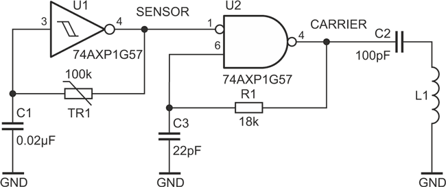 Wireless Sensors Using NXP 74AXP1G57 Devices