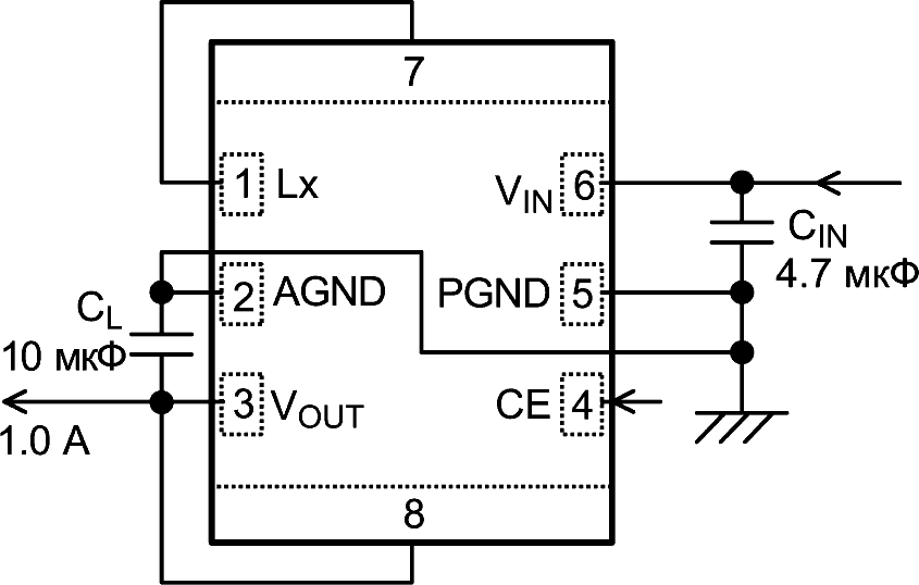 XCL219/XCL220 - Типовая схема включения