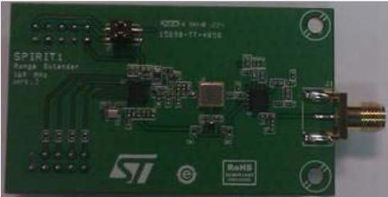 SPIRIT1 with range extender application daughterboard