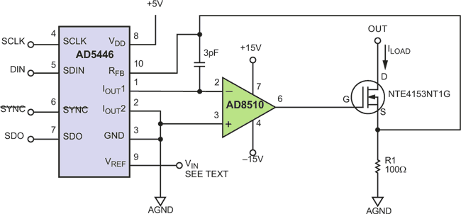 Versatile High Precision Programmable Current Sources Using DACs, Op Amps, and MOSFET Transistors