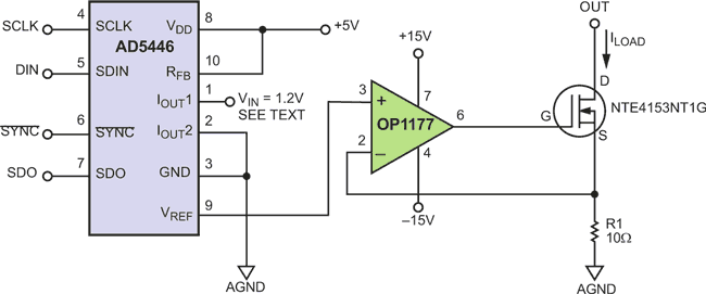 Versatile High Precision Programmable Current Sources Using DACs, Op Amps, and MOSFET Transistors