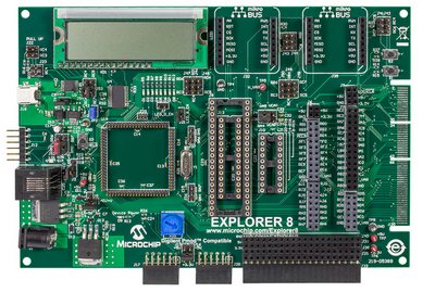 Microchip: The Explorer 8 Development Kit (DM160228).