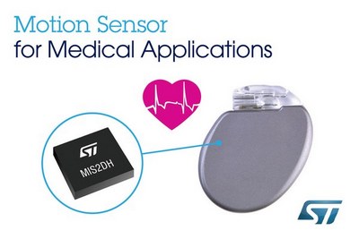 STMicroelectronics выпускает микросхему 3-осевого акселерометра для применения в медицине