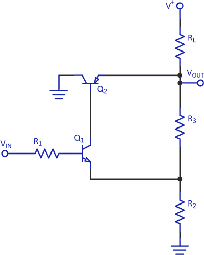 Schmitt trigger uses two transistors