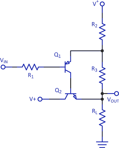 Schmitt trigger uses two transistors