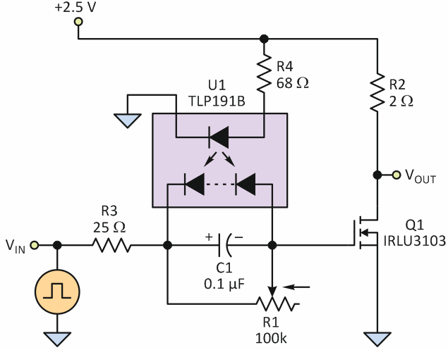 Simple Circuit Overcomes MOSFET Gate-Threshold Voltage Challenge