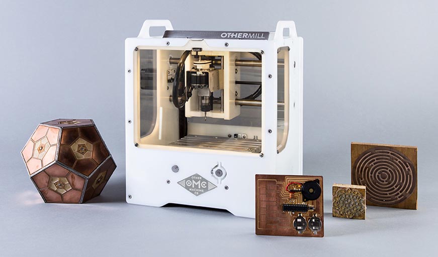 Desktop milling machine creates PCBs and packaging