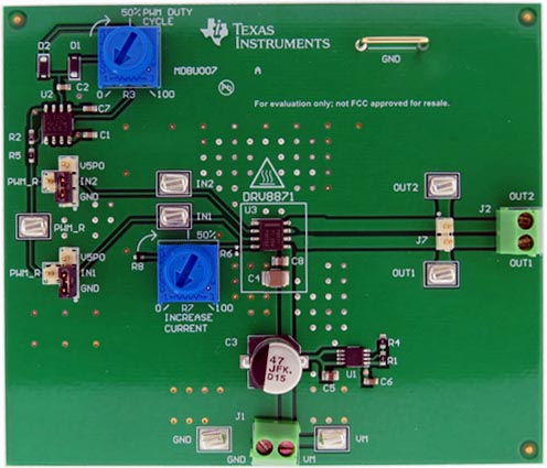 DRV8870 H-Bridge PWM Motor Driver Evaluation Module