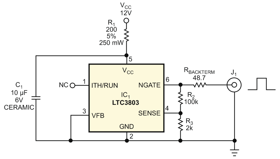 Use a switching-regulator controller to generate fast pulses