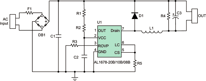 The AL1678 Typical Applications Circuit