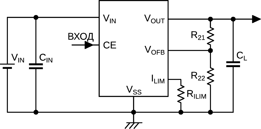 Типичная схема включения XC6230