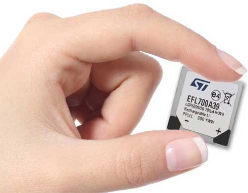 Сверхтонкие твердотельные литиевые аккумуляторы EFL700A39 от ST Microelectronics