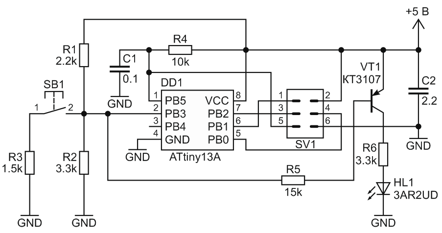 Об управлении микроконтроллером AVR при дефиците выводов