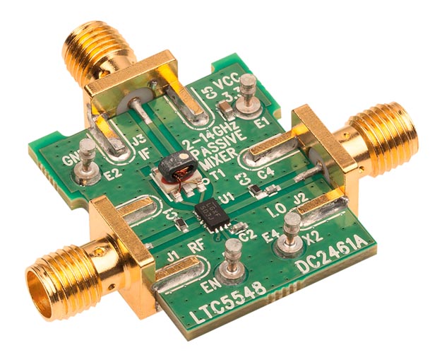 Demonstration circuit 2461A is optimized for evaluation of the LTC5548