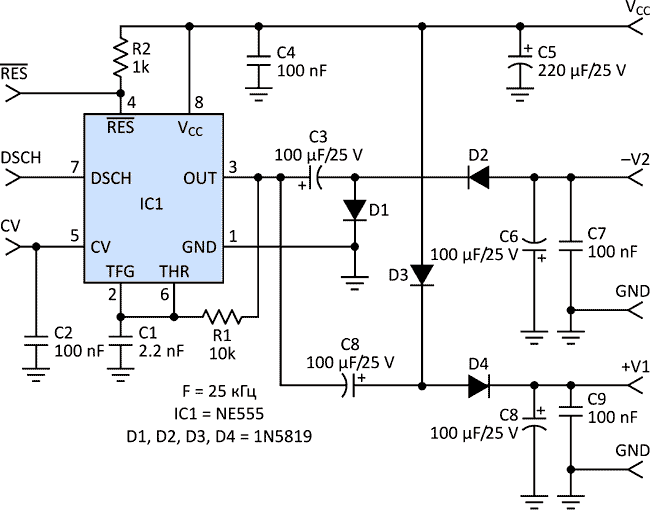 Сравнение микросхем NE555 и LM386 при использовании в безиндуктивных DC/DC преобразователях