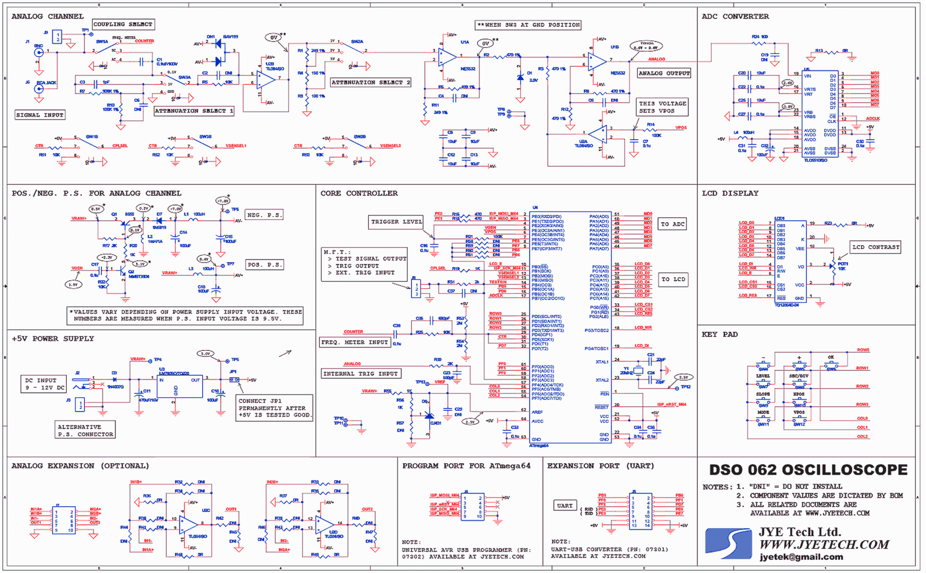 Компактный осциллограф DSO 062 на микроконтроллере ATmega64