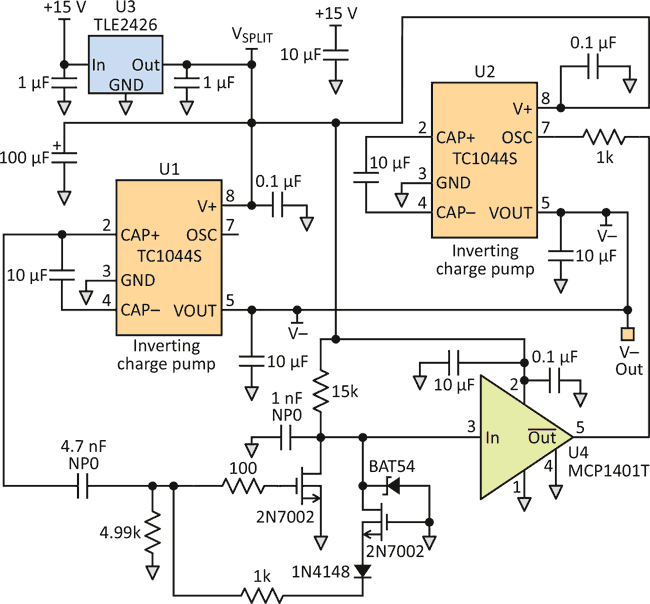 Discrete Devices, ICs Improve Inverting Charge-Pump Design