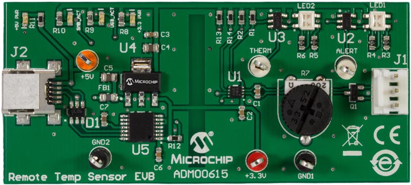 ADM00615 – MCP9902 Remote Temperature Sensor Evaluation Board