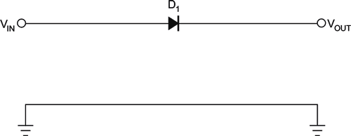 Simple reverse-polarity-protection circuit has no voltage drop