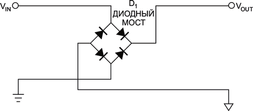 Простая защита от напряжения неправильной полярности без потерь мощности