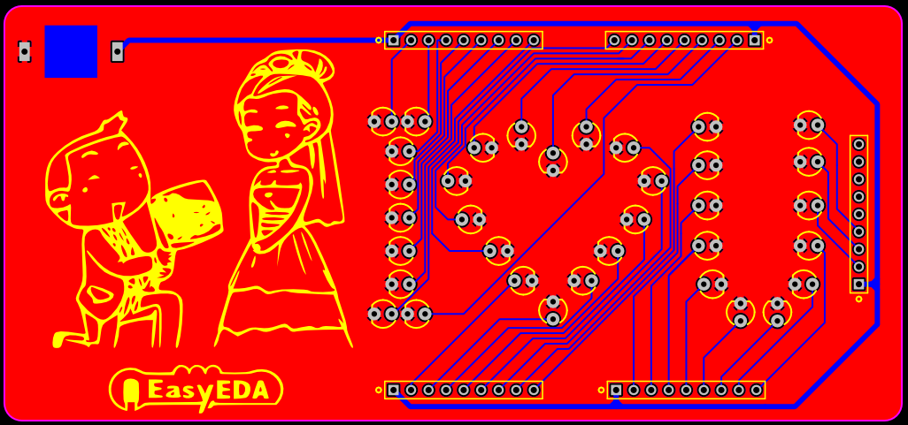 Design a romantic PCB using a free PCB design tool - EasyEDA