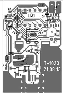 печатная плата термометр на микросхеме MAX6675 и микроконтроллере