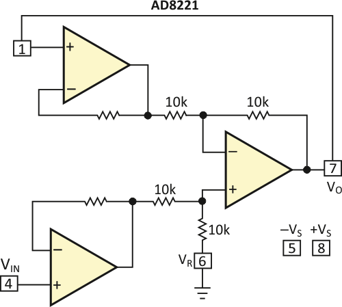 Precision divide-by-two analog attenuator needs no external components
