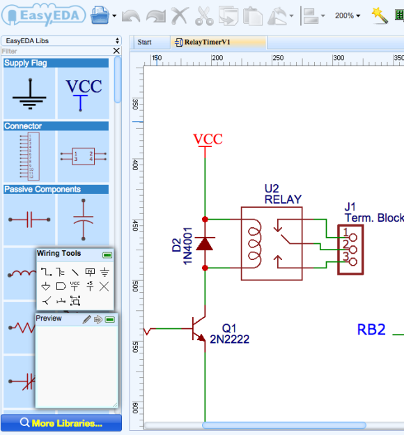 EasyEDA предоставляет доступ к тысячам открытых библиотек Kicad и Eagle