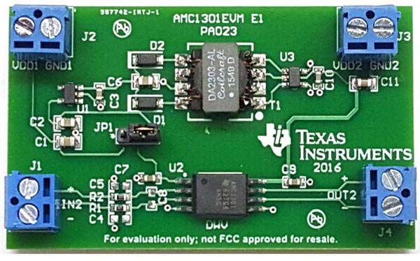 Оценочная плата AMC1301EVM для изолированных шунтовых измерений тока