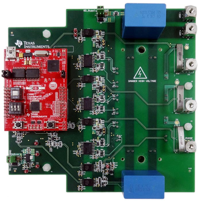 TIDA-00366 Reference Design for Reinforced Isolation 3-Phase Inverter with Current, Voltage and Temp Protection Board Image