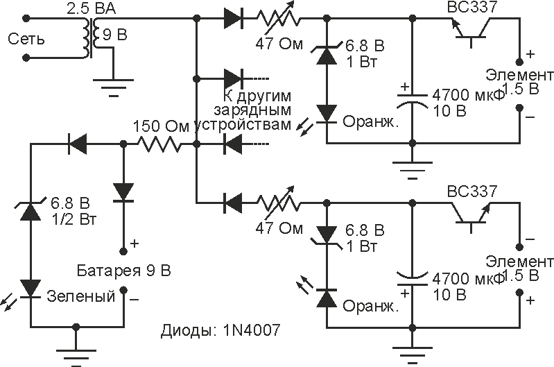 Зарядное устройство для щелочных аккумуляторов