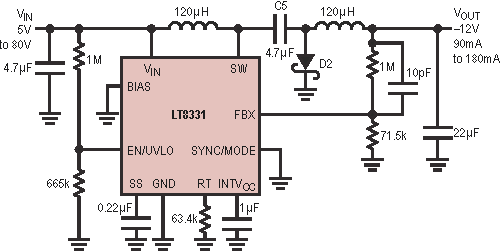 Monolithic Converter Delivers High Output Voltages