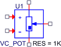 PSpice макромодель управляемого напряжением потенциометра для OrCAD