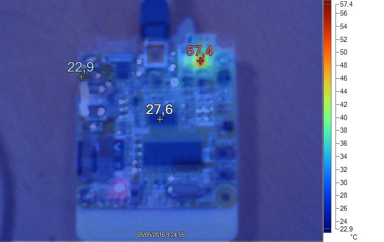 Datalogger PCB temperature when charging the battery. 