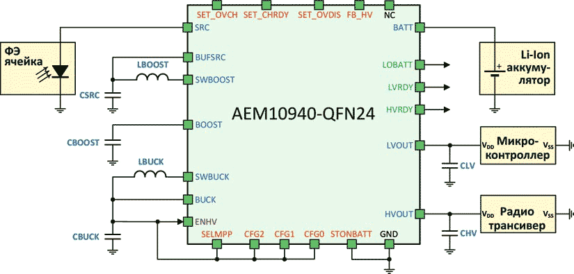 Схема включения AEM10940 с наименьшим количеством компонентов
