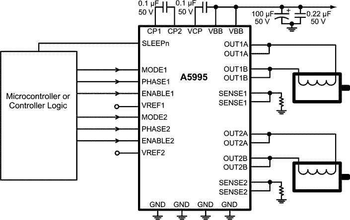 The A5995 Typical Application Circuit