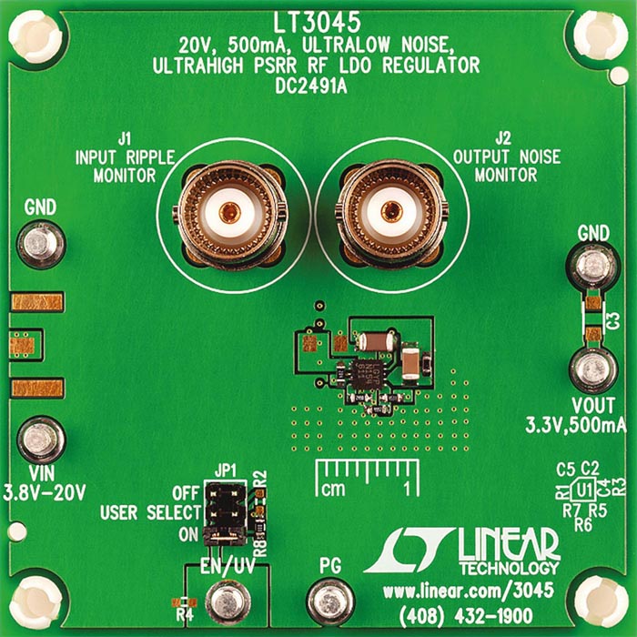 Demo circuit DC2491A with LT3045 LDO regulator