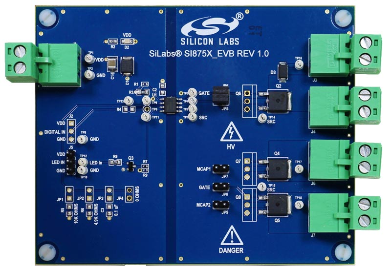 Оценочный набор для изолированных драйверов МОП-транзисторов семейства Si875x