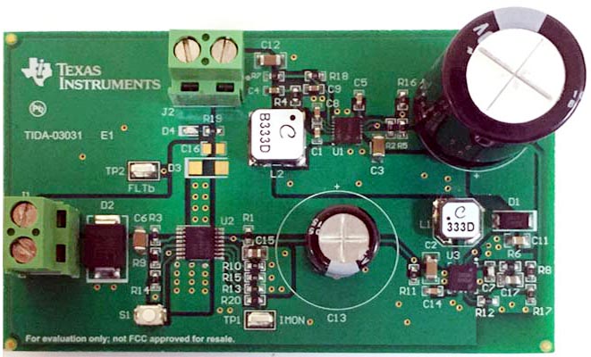 TIDA-03031 Input Protection and Backup Supply Reference Design for 25 W PLC Controller Unit Board Image