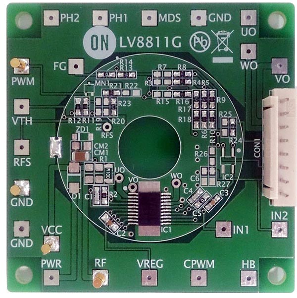 LV8814JGEVB: Motor Driver, 3-Phase, PWM, Full-Wave, BLDC Evaluation Board