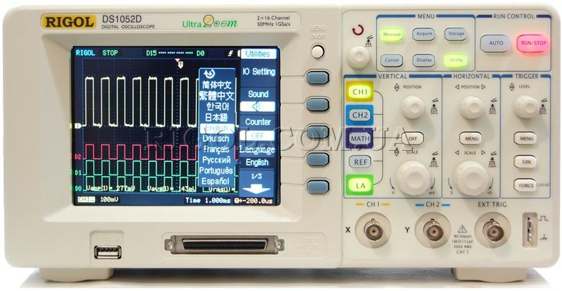 Основные технические характеристики осциллографа DS1052D