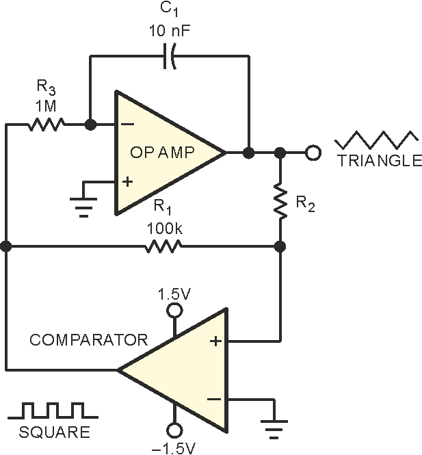 High-fidelity triangle-wave generator consumes only 6 µA