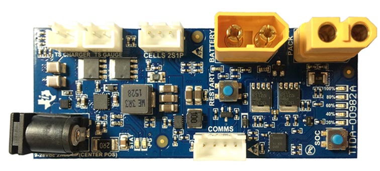 TIDA-00982 Non-Military Drone, Robot, or RC 2S1P Battery Management Solution Reference Design