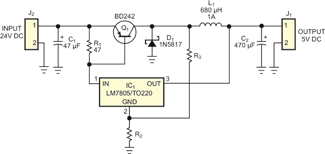 Linear regulator=low-cost dc/dc converter