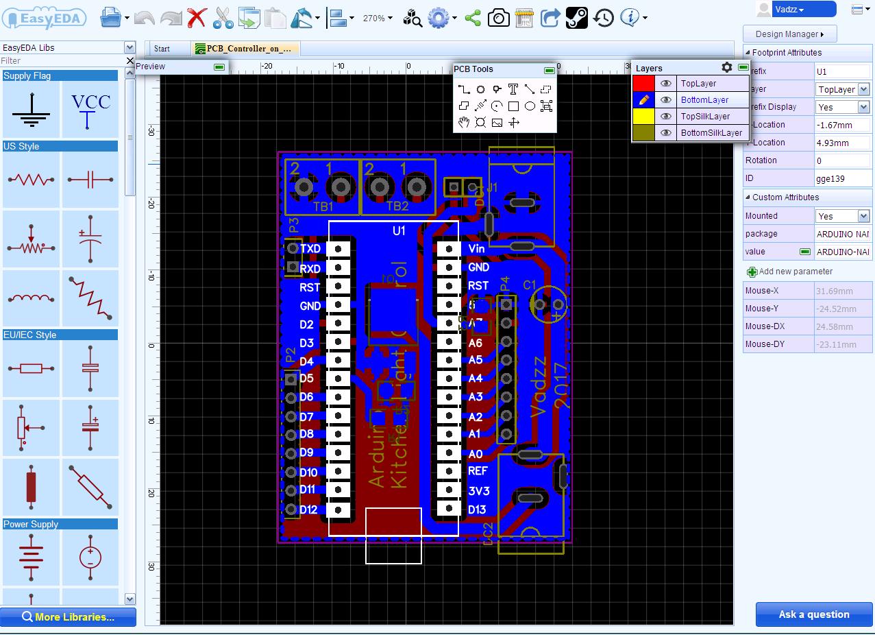 PCB Designing in EasyEDA.