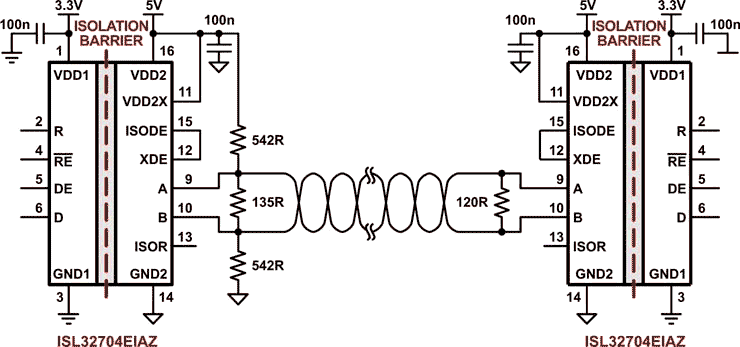 Typical Isolated High-Speed RS-485 Application